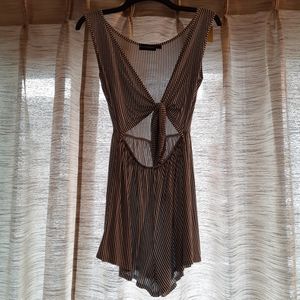 Prettylittlething striped cutout romper